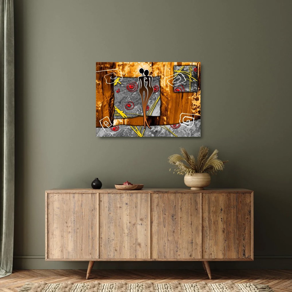 Egy ősi festmény képe (üvegen) (70x50 cm)