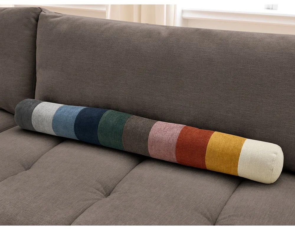 Szürkésbarna kinyitható-tárolóhelyes sarokkanapé (bal oldali-L alakú) Fuji – Bobochic Paris