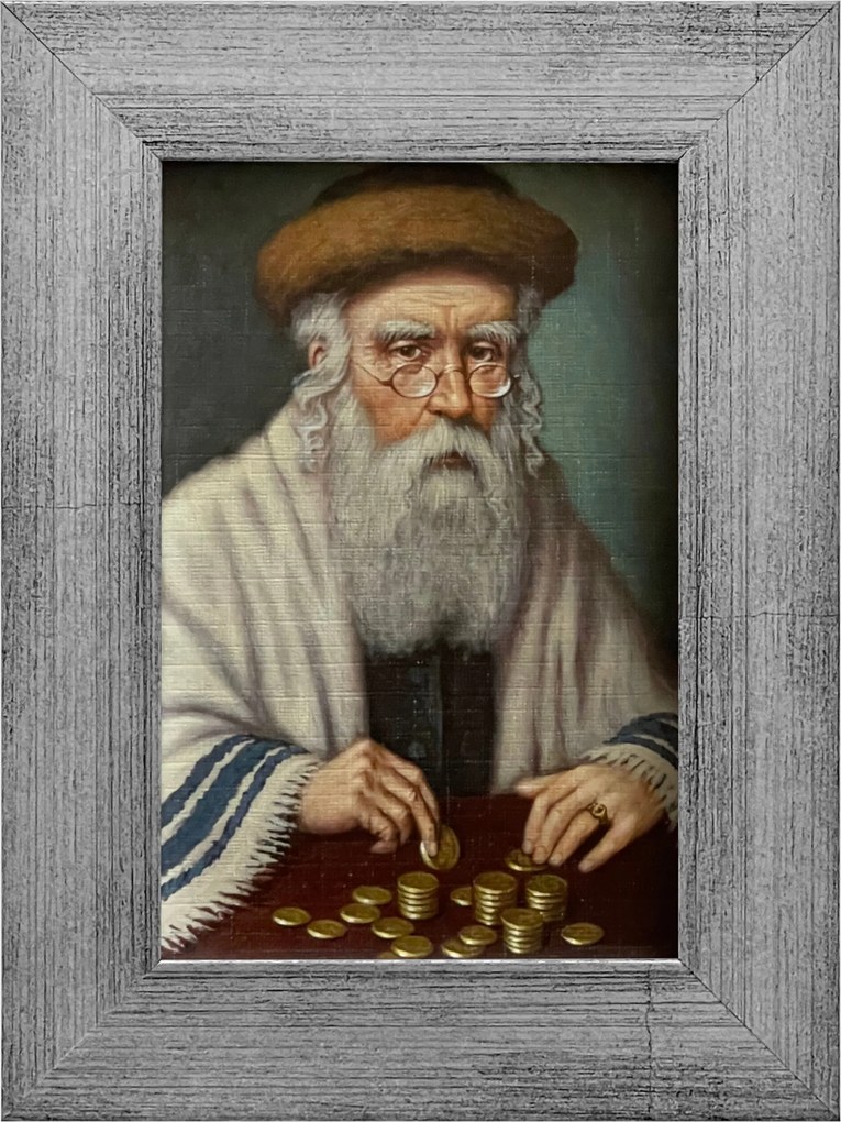 Vászonkép 20x15 Pénzszámláló Zsidó Ezüst Keret