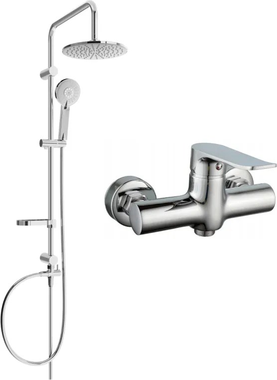 Mexen Carl falra szerelhető zuhanyszett esőztetővel és Pecos zuhanycsapteleppel, króm - 72740240-00