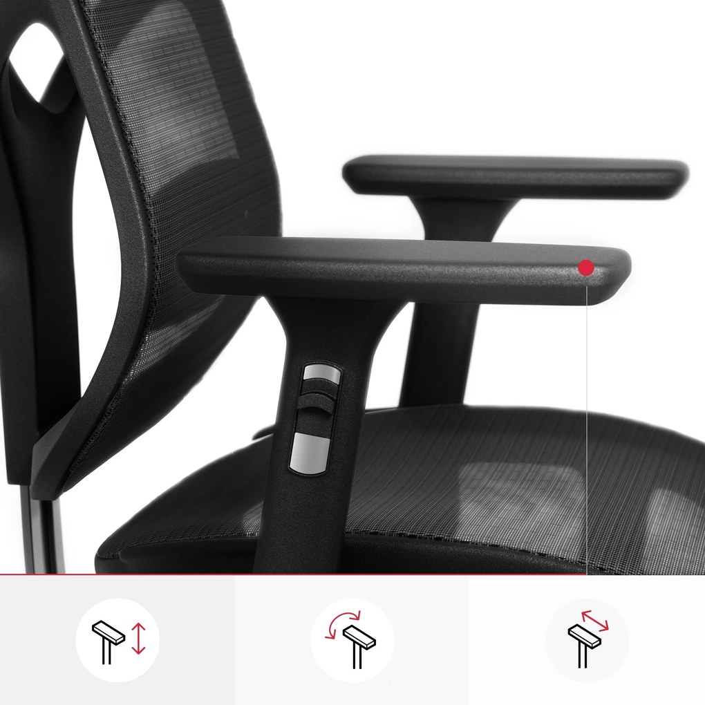 Ergonomikus hálós irodai szék fekete: Diablo V-Basic