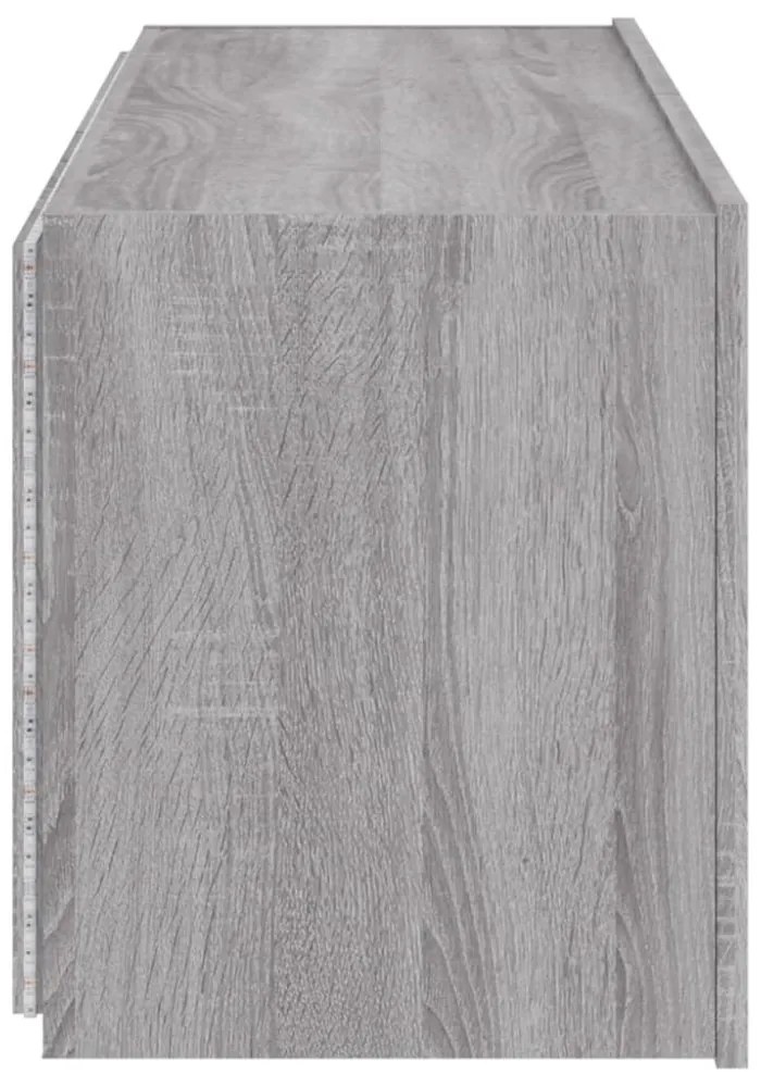 2 db szürke sonoma fali TV-szekrény LED-ekkel 60x35x41 cm