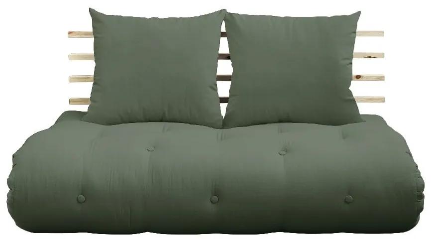 Shin Sano Natural/Olive Green zöld kinyitható kanapé - Karup Design
