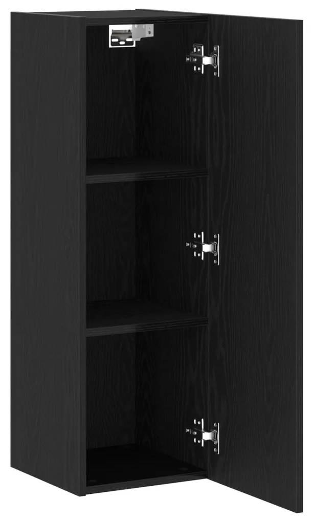Falra Szerelhető TV Szekrények - 2 db, Fekete Tölgy, 30.5 x 30 x 90 cm, Mérnöki Fából