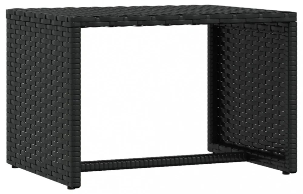 2 db fekete polyrattan napágy asztallal