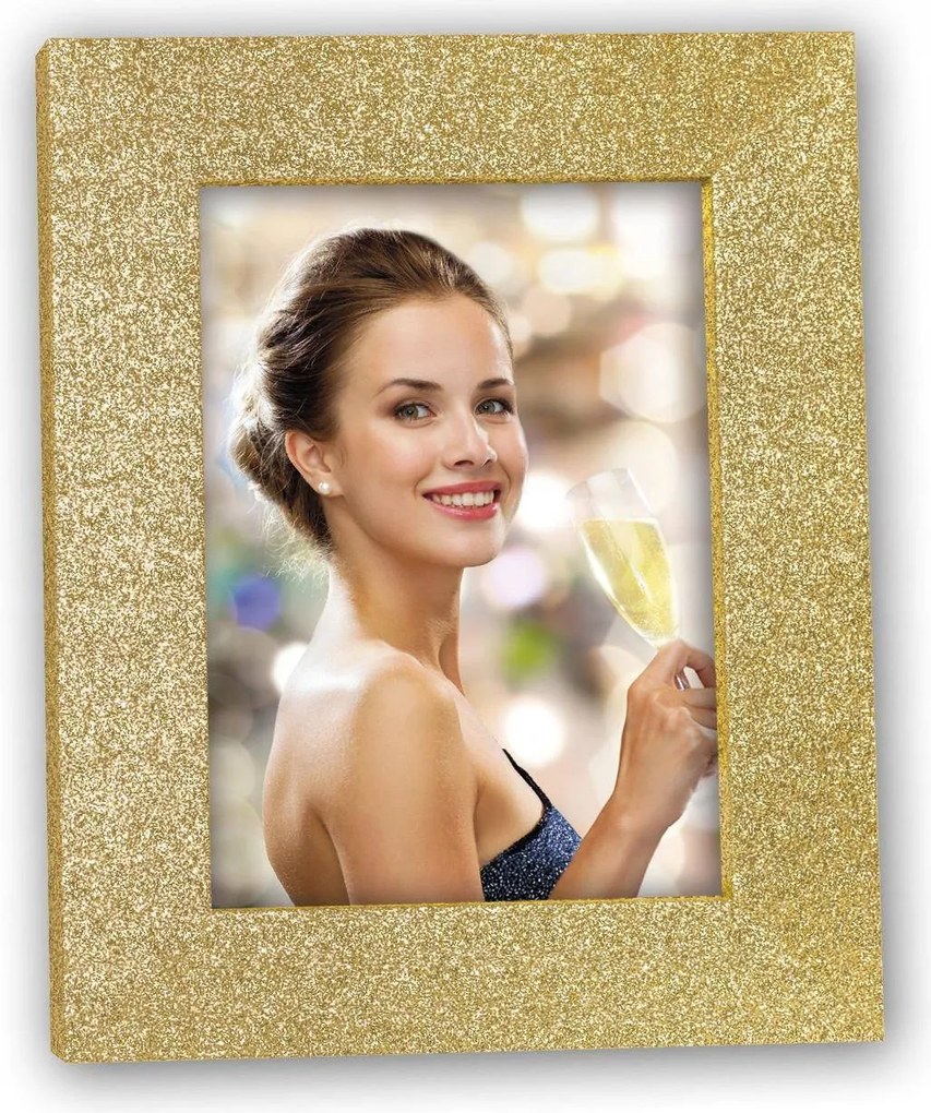 Képkeret 20x30 fényes csillogó arany csillámos