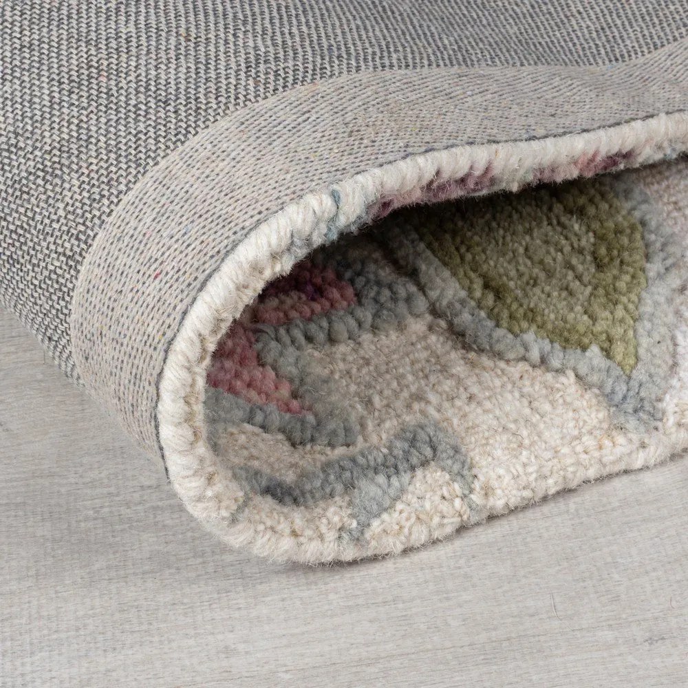 Krémszínű kézi szövésű gyapjú szőnyeg 120x170 cm Tania Floral – Flair Rugs