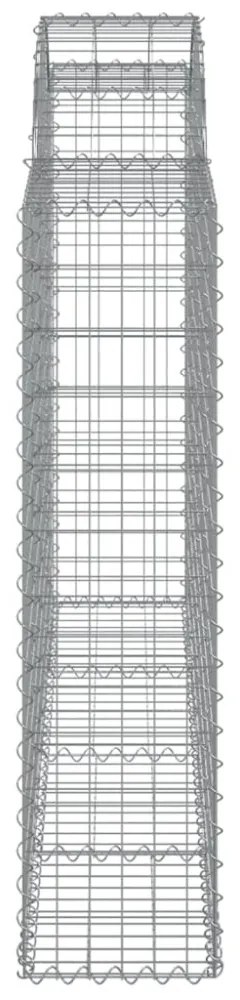 vidaXL 12 db íves horganyzott vas gabion kosár 200x30x120/140 cm