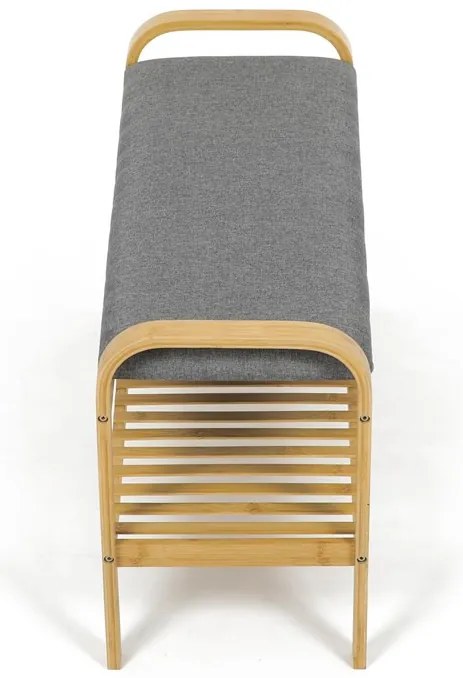 Natúr Bambusz Cipős, Szürke Betétekkel. DR-N1016 GREY2