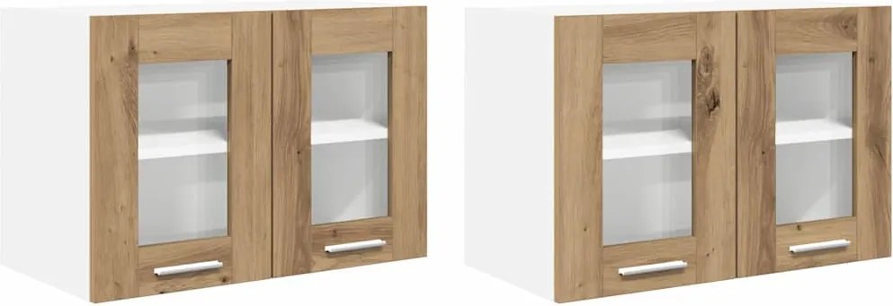 vidaXL Függő szekrény Riga 2 pcs Artisan tölgy 60 x 31 x 40 cm Faanyag