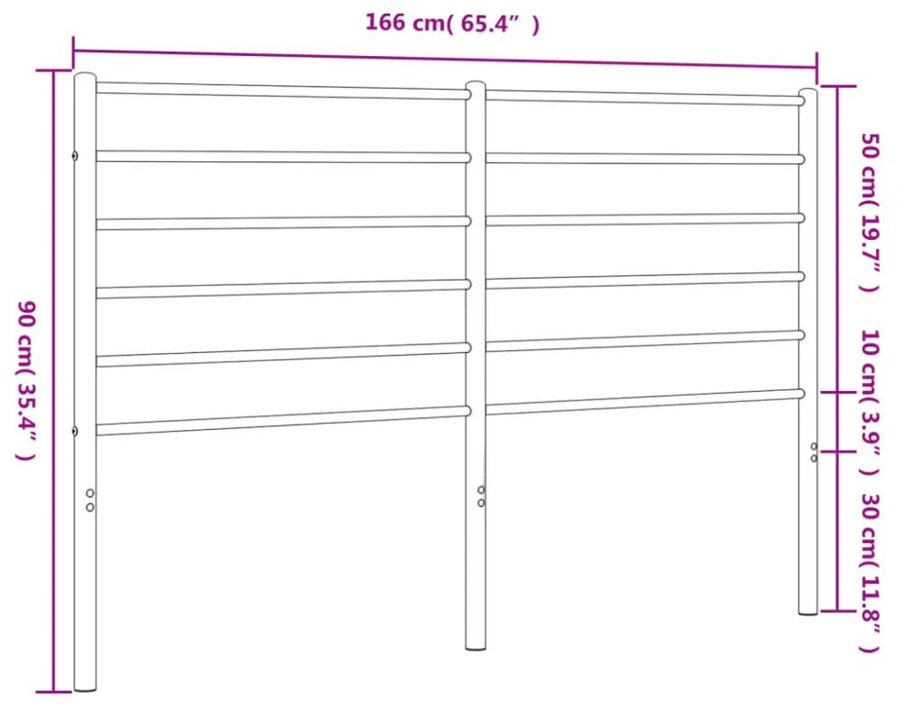 fehér fém fejtámla 160 cm