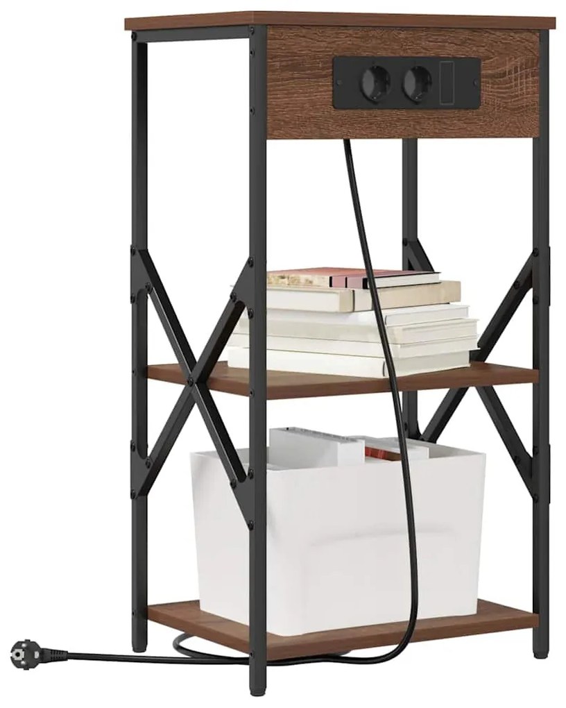 Éjjeli Szekrények 2 pcs barna tölgy 41 x 31 x 76 cm Faanyag