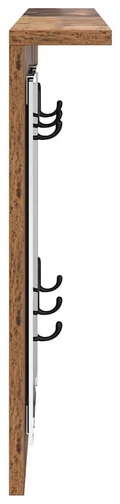 Fali Kabáthorog polcokkal Régi fa 85 x 10 x 45 cm Faanyag