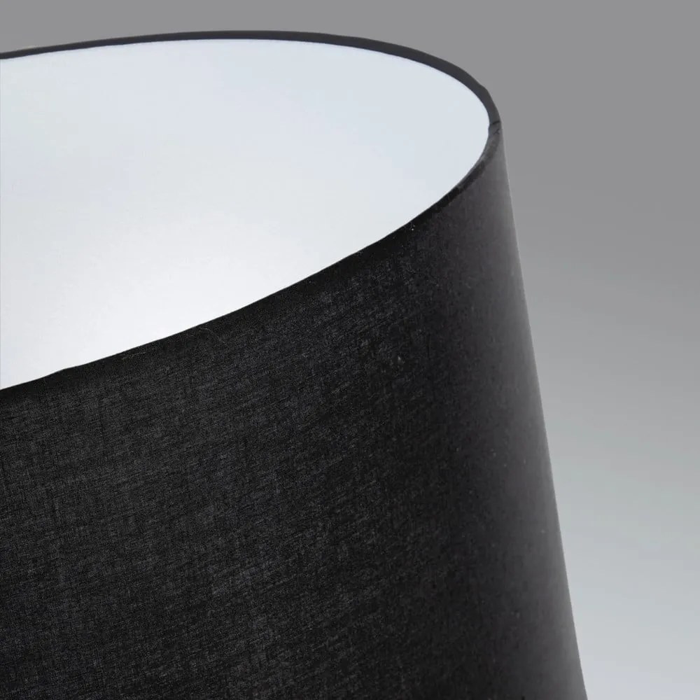 Fekete állólámpa textil búrával (magasság 157 cm) Ikia – Kave Home