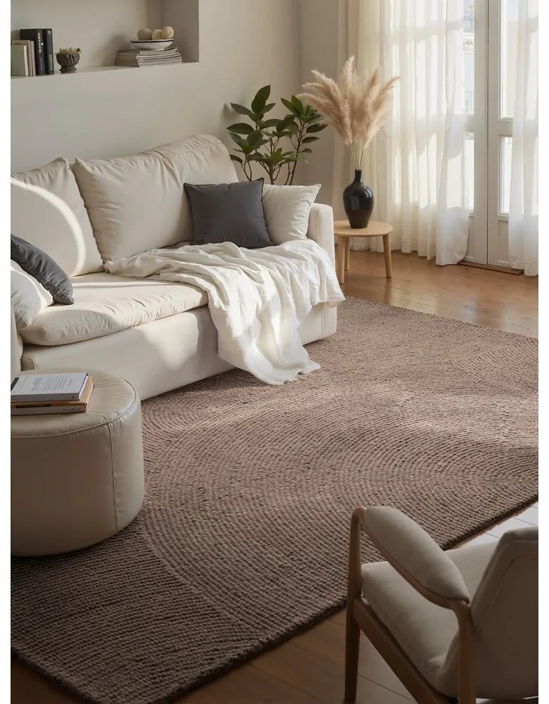 Szürkésbarna kézi szövésű gyapjú szőnyeg 160x230 cm Eleni Taupe – Hanse Home