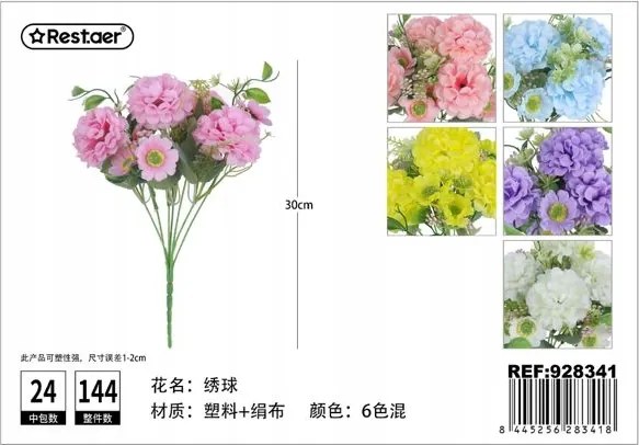 Hortenzia művirág csokor dekoráció 30cm