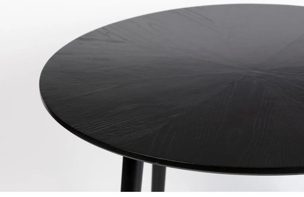 Kerek étkezőasztal tölgyfa dekoros asztallappal ø 120 cm Fabio – White Label