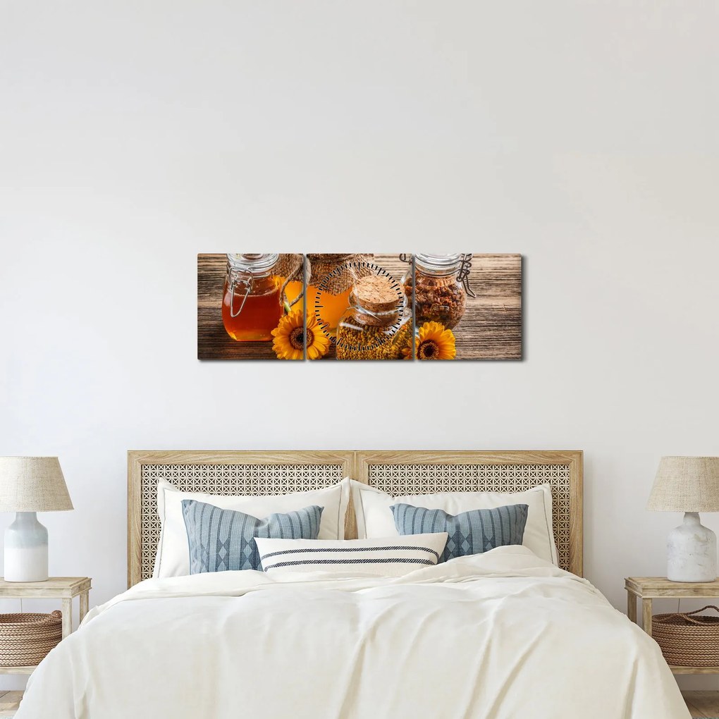 Kép - Csendélet mézes csészékkel (órával) (90x30 cm)