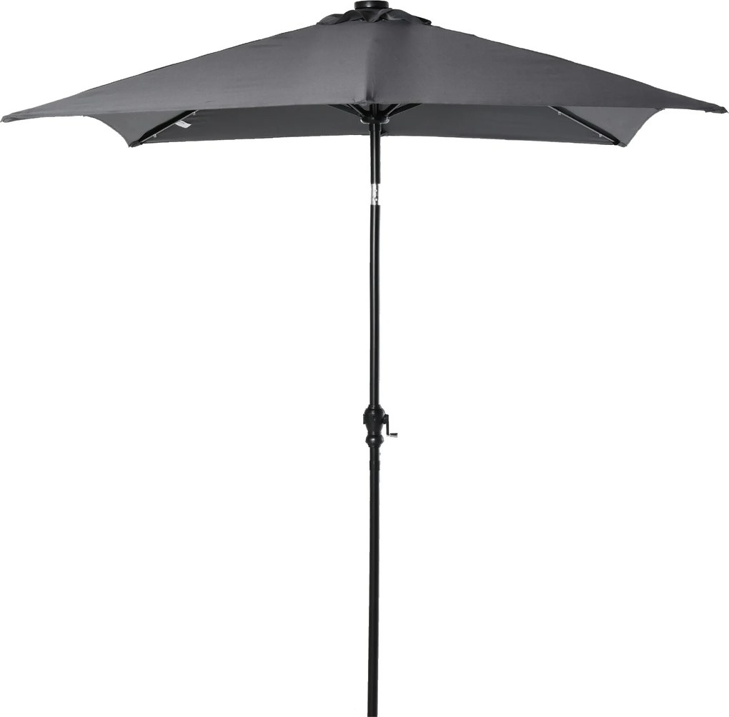 Outsunny Kerthelyiségi Napernyő 268x205x248 cm sötétszürke LED világítással, 45°-os dőlésszögű tetővel, acél rúddal és kurblis növeli | Aosom