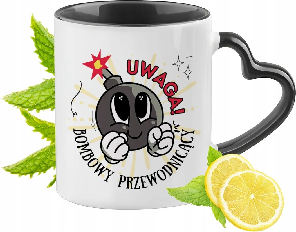 Fekete bögre szív alakú füllel az elnöknek Ajándék