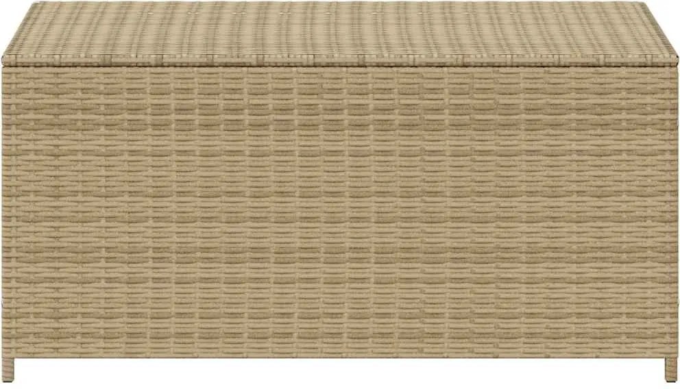 vidaXL vegyes bézs polyrattan kerti tárolóláda 190 L