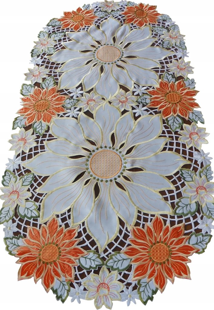 Asztali Futófelület 60x120 Dekoratív Virágok Hímzéssel