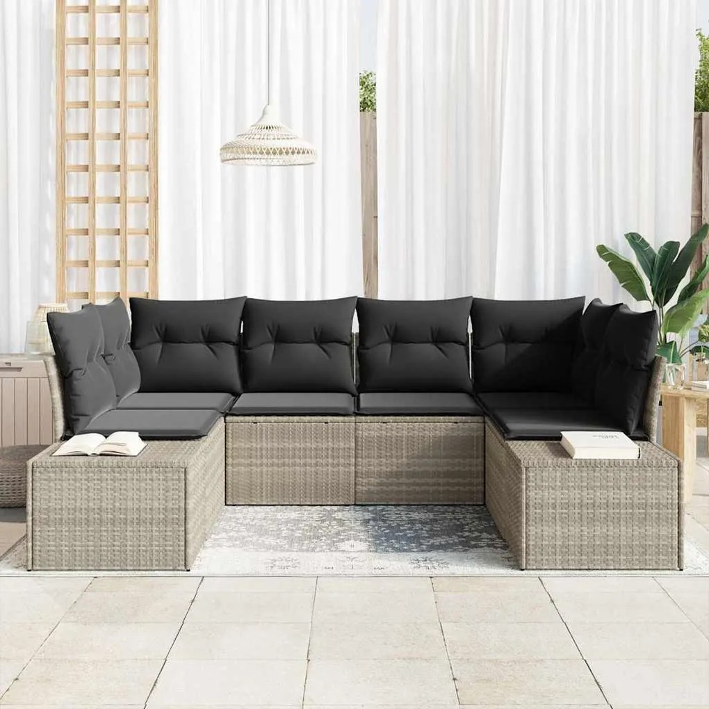 Kerti Kanapé Szett 6 pcs Világosszürke 234 x 154 x 85 cm