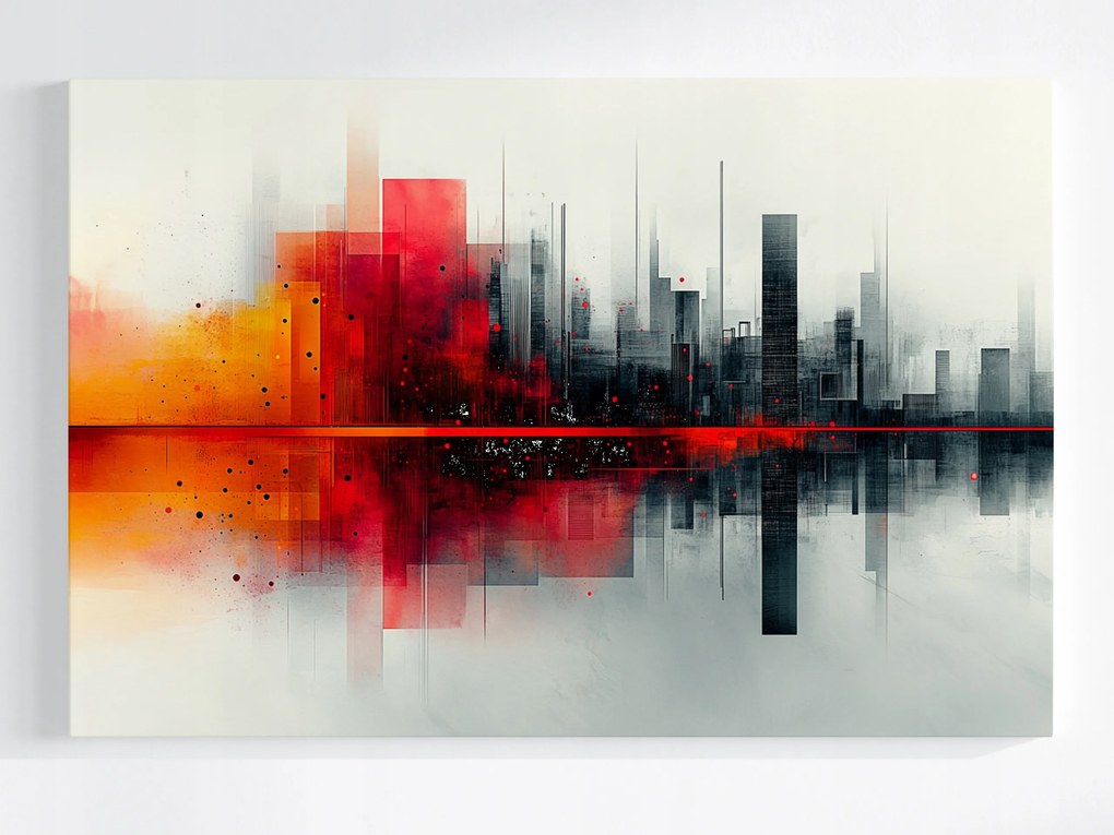 Vászonkép Canvas Absztrakt Grafika Város Panoráma Felhőkarcolók 120x80