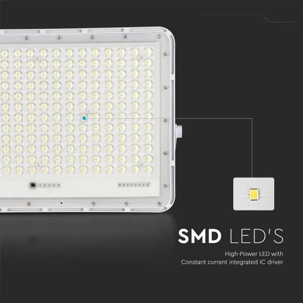 LED Kültéri napalemes reflektor LED/30W/3,2V 4000K fehér + + távirányító