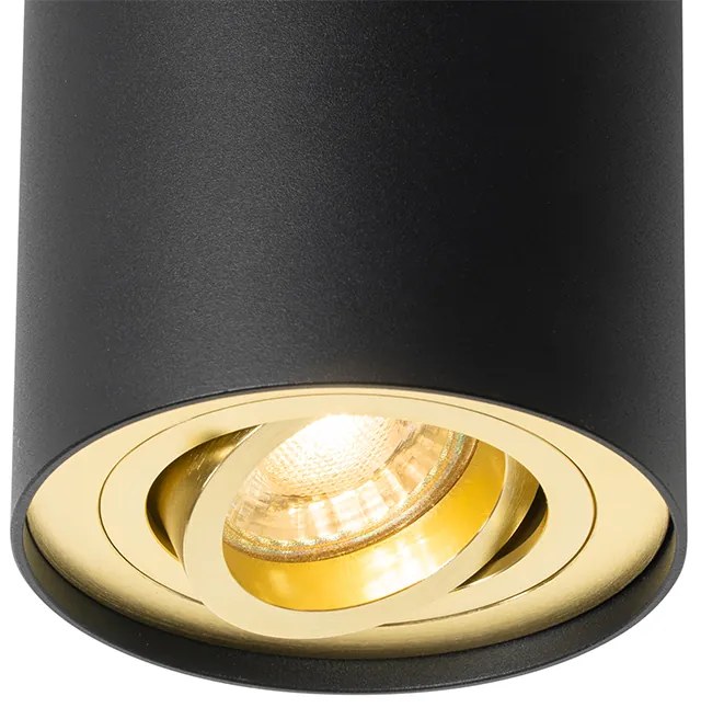 Mennyezeti spotlámpa fekete arannyal forgatható és dönthető - Rondoo up