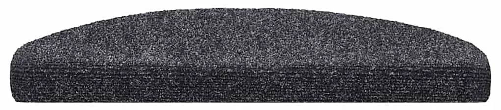 20 db öntapadós lépcsőszőnyeg, 65 x 21 x 4 cm, sötétszürke, nagy félkör alakú