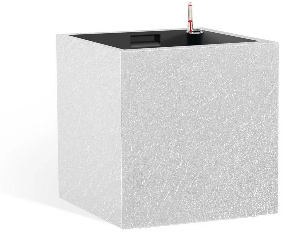 Flower Lover Cubico Stone önöntöző virágtartó fehér, 27 cm, 27 cm