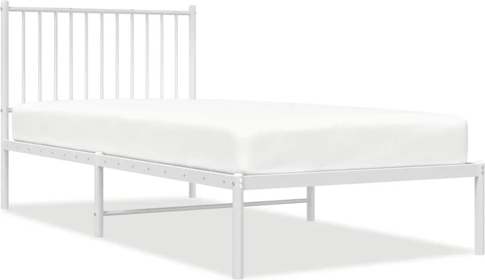 vidaXL fehér fém ágykeret fejtámlával 90x200 cm