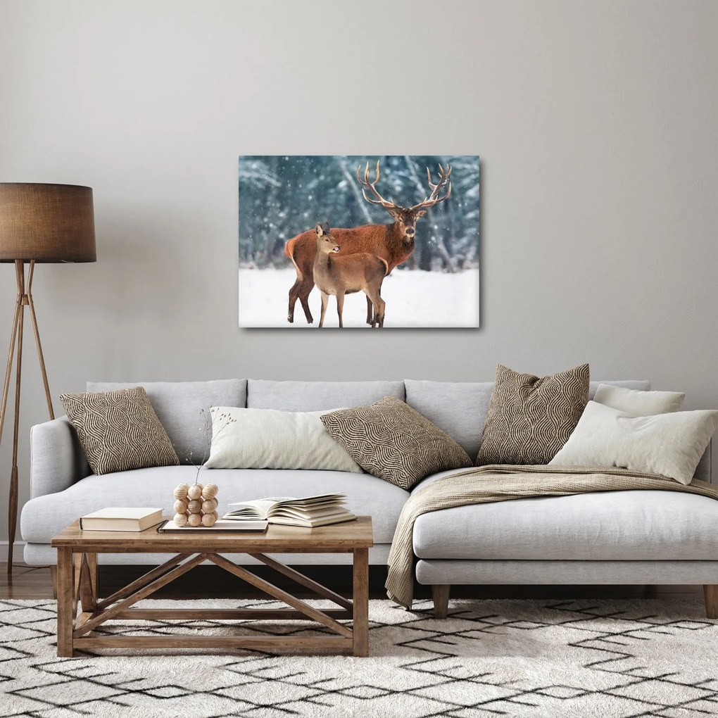 Kép egy szarvasról és őzikéről (70x50 cm)