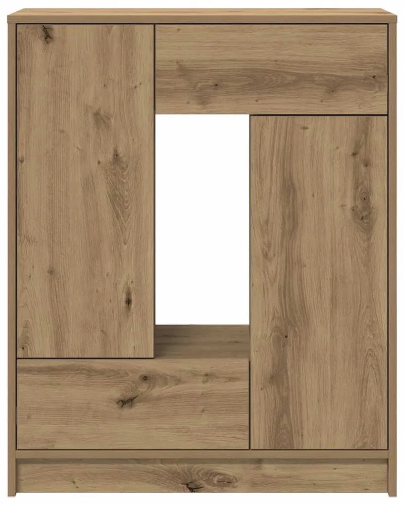 kézműves tölgy komód fiókokkal és ajtókkal 73x31x90 cm