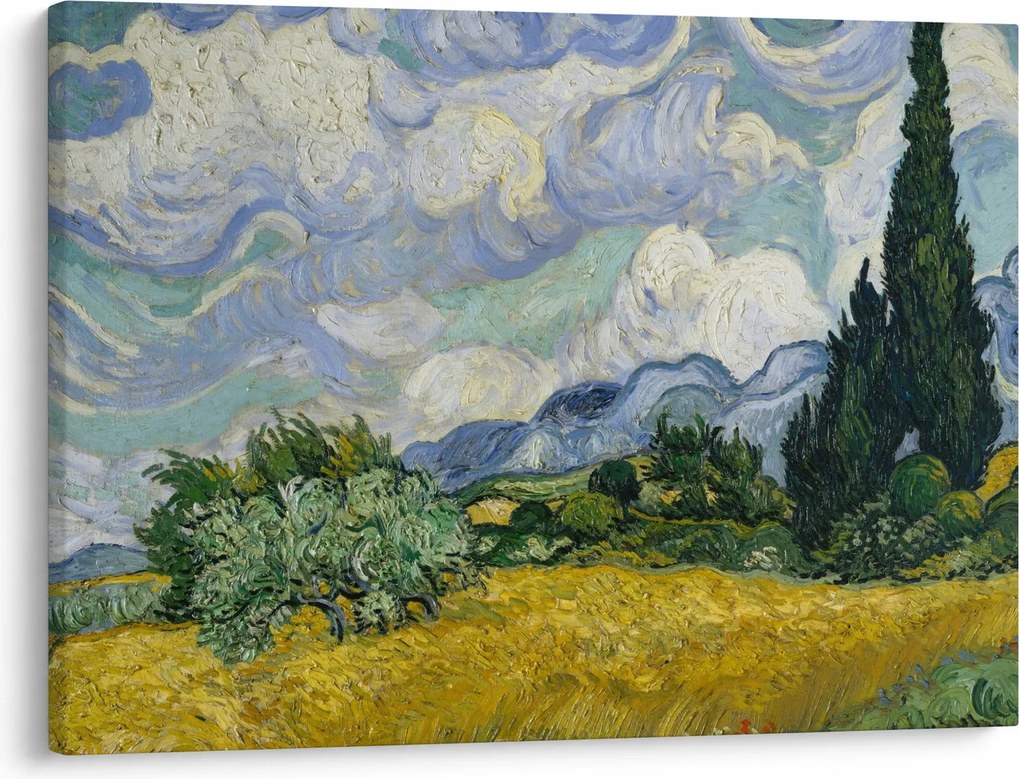 Kép - Vincent van Gogh, Wheat Field with Cypresses, reprodukciók (70x50 cm)