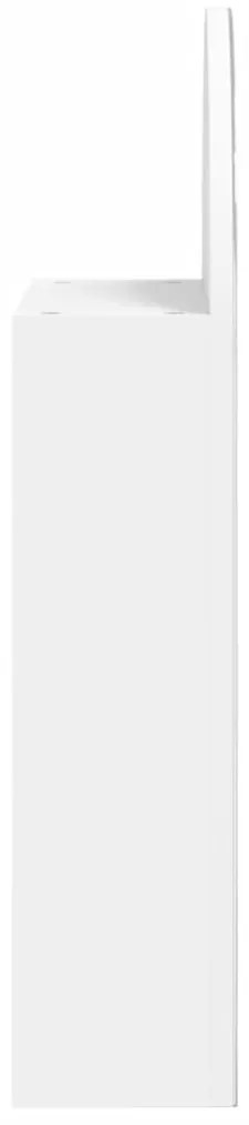 fehér ívelt tükrös fürdőszobaszekrény LED-del 42 x 13 x 70 cm