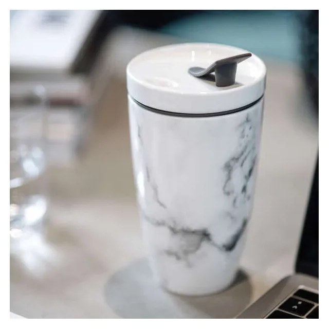 Like To Go szürke-fehér porcelán utazóbögre, 350 ml - Villeroy &amp; Boch