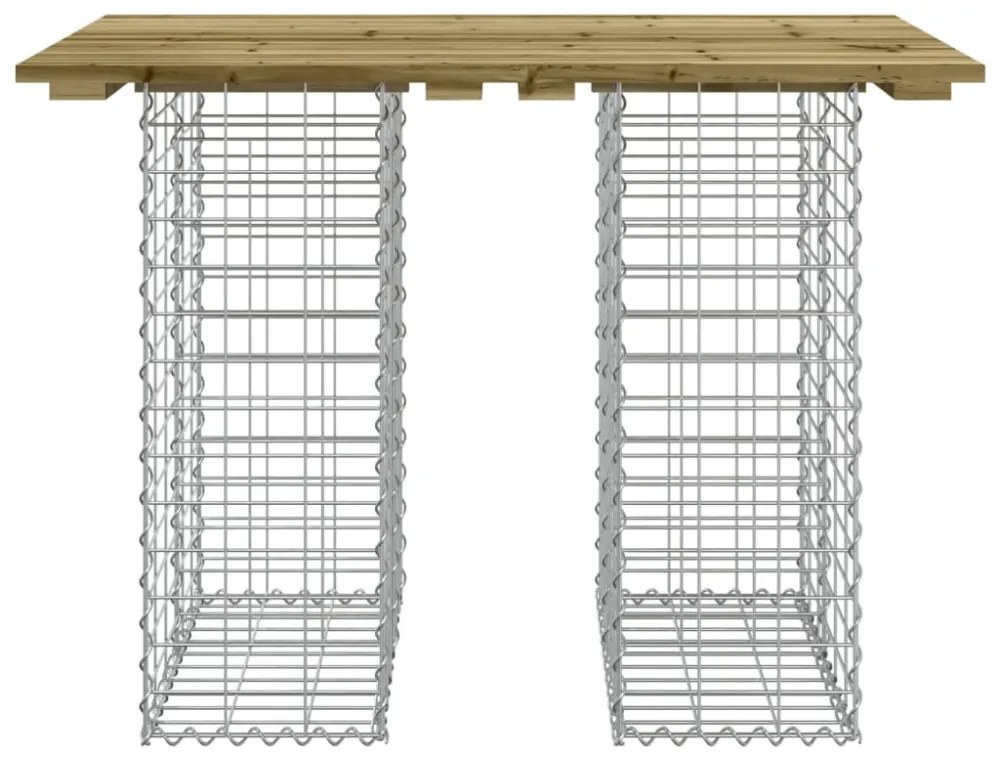 impregnált fenyőfa gabion kerti pad 100 x 70 x 72 cm