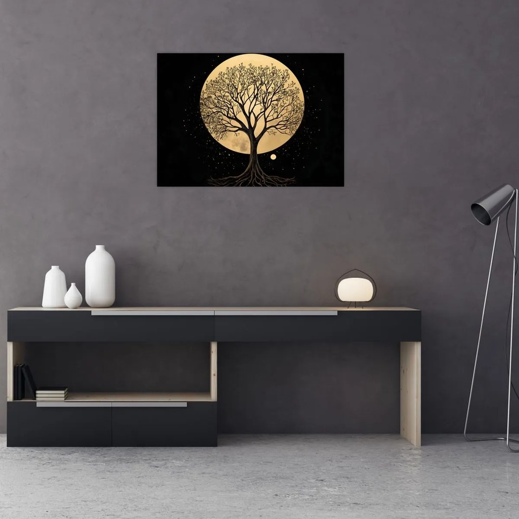 Kép – Fa arany teliholdban I. (70x50 cm)