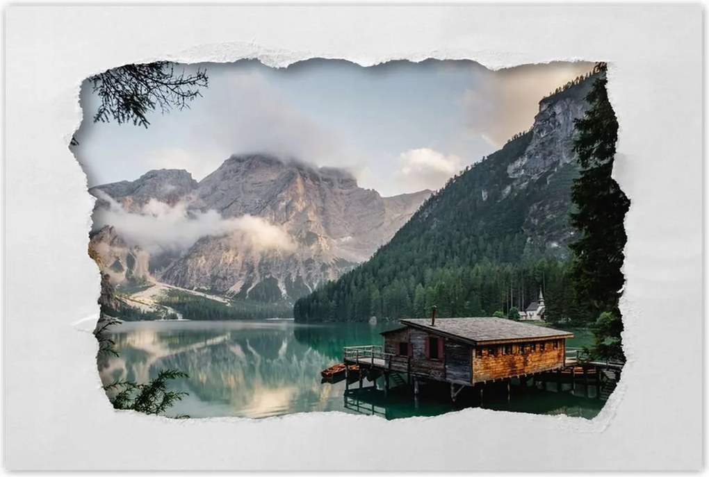 Poszterek 90x60 Tájkép hegyekkel Házikó