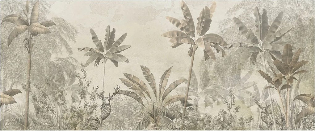 Divatos Flizelin Fali Tapéta Trópusi dzsungel 250x104 Ragasztó