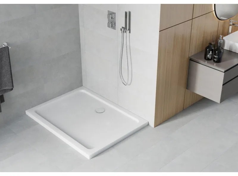 Mexen SLIM - Téglalap alakú zuhanytálca 120x90x5cm + króm szifon, fehér, 40109012