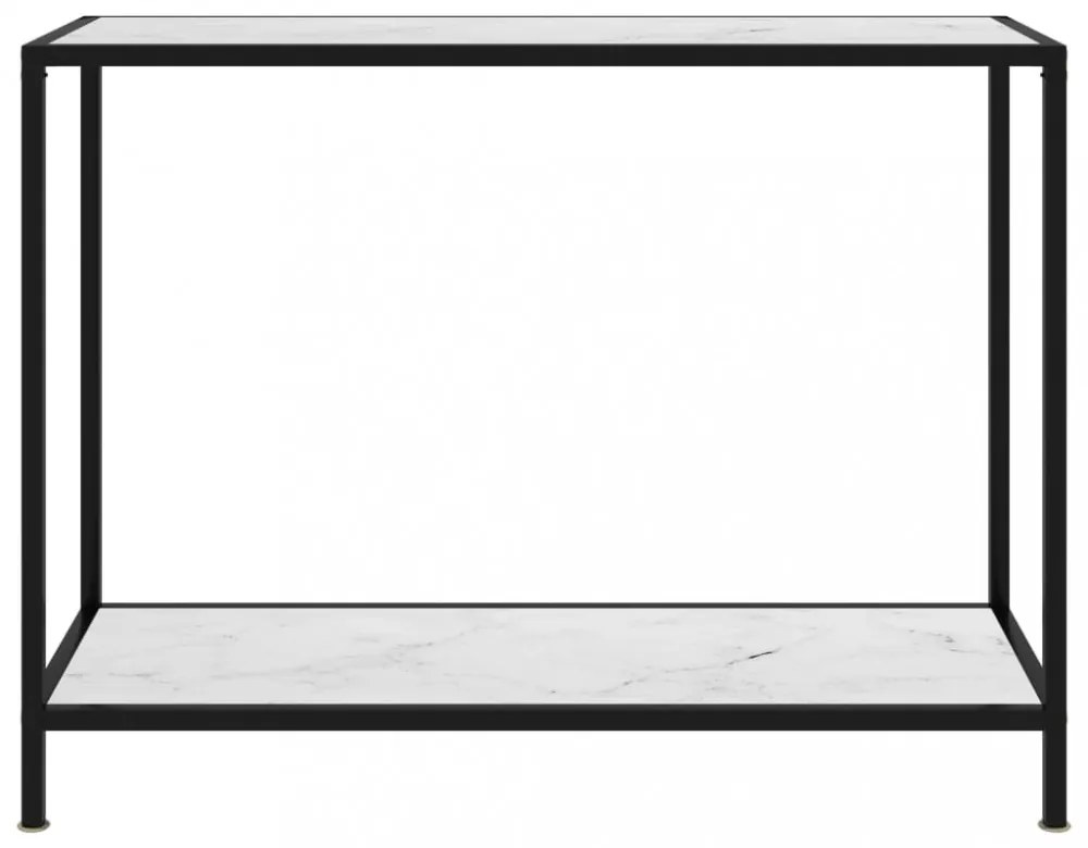 fehér edzett üveg tálalóasztal 100 x 35 x 75 cm