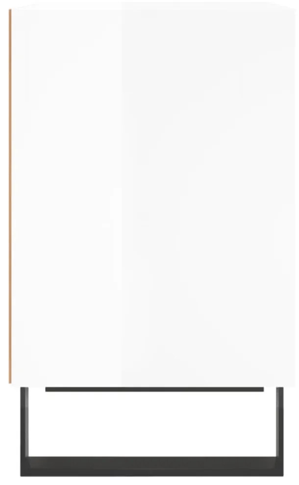 2 db magasfényű fehér szerelt fa éjjeliszekrény 40x30x50 cm