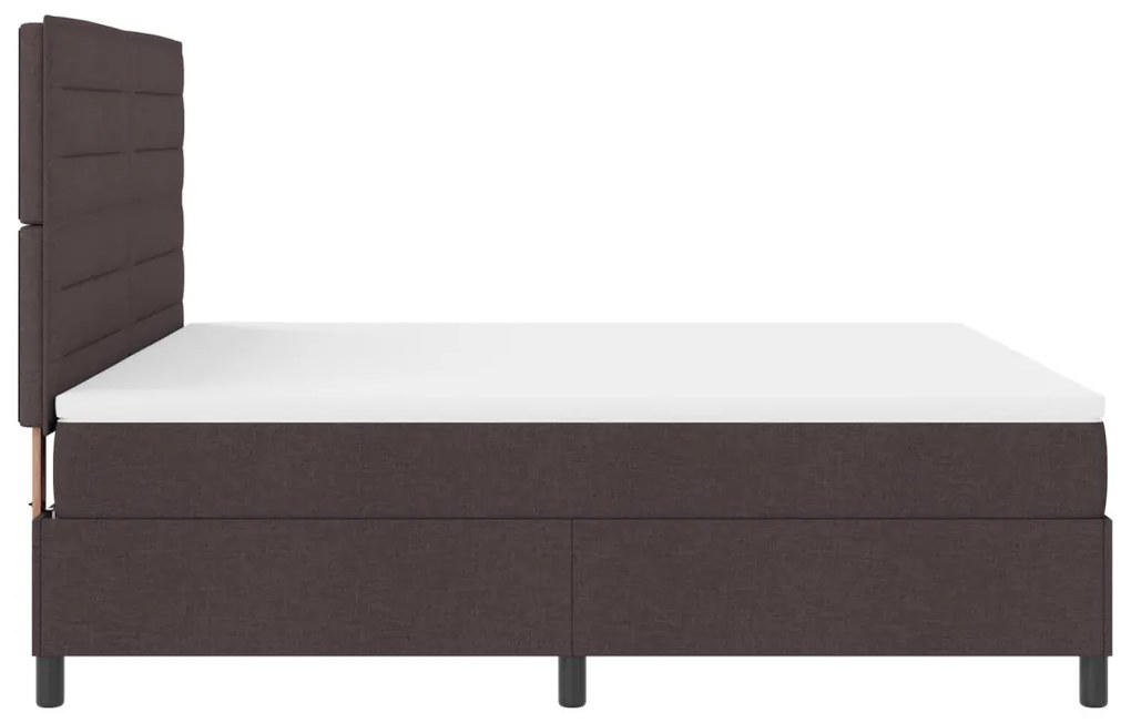 Rugós ágy matraccal és LED világítással, sötétbarna, 180 x 200 cm szövet
