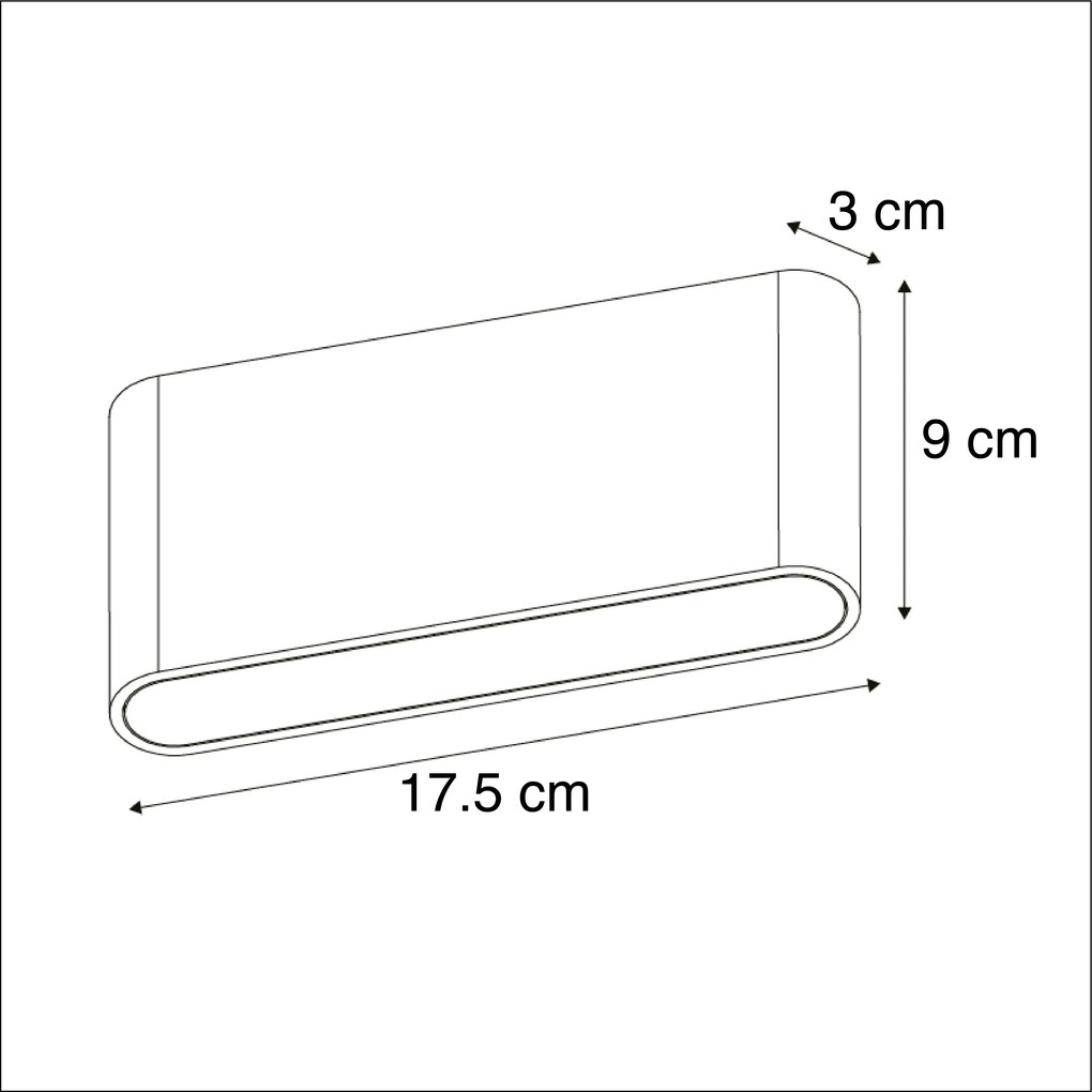 Kültéri fali lámpa sötétszürke 17,5 cm LED-del IP65 - Batt