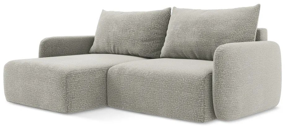 Világosszürke kinyitható-tárolóhelyes sarokkanapé (bal oldali) Kalena – Makamii