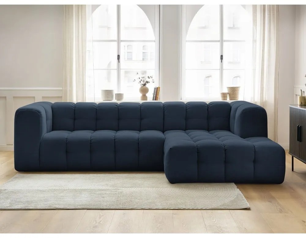 Sötétkék sarokkanapé (jobb oldali) Cloud – Bobochic Paris