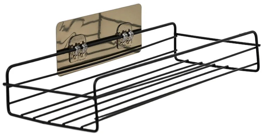 Fúrás nélküli fürdőszobai polc VIENTO, fekete